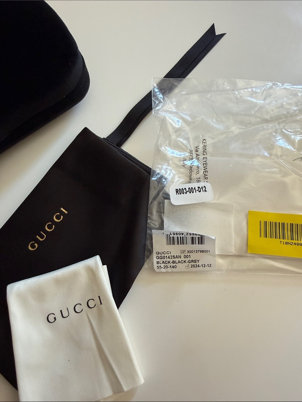 NWT , Gucci Women’s GG0142SAN  55mm Sunglasses black & gold - Picture 5 of 9